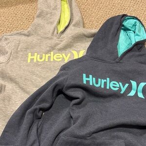 Hurley Gray and Charcoal Hoodies with Logo